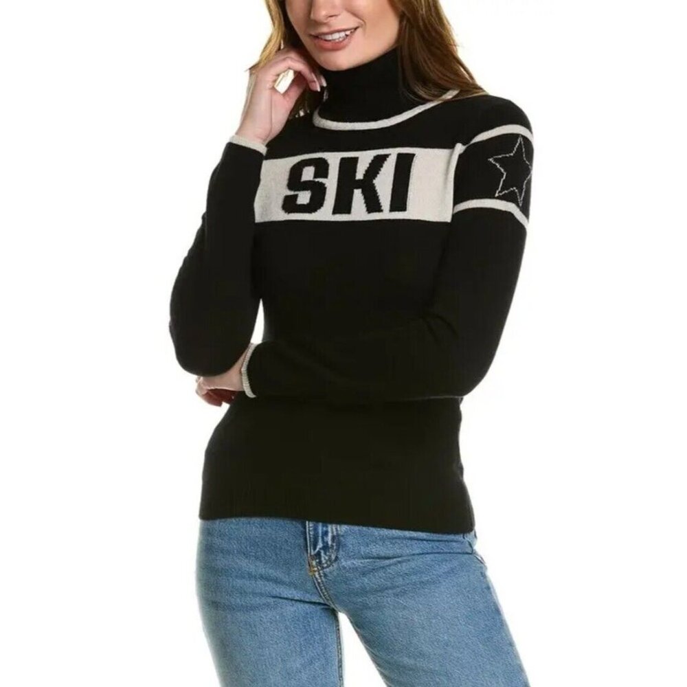 Scott & Scott London Black and White Turtleneck Sweater